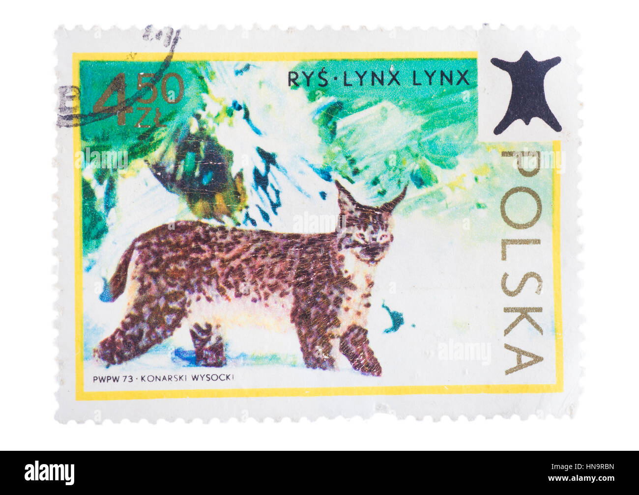 Polen - CIRCA 1973: Eine Briefmarke gedruckt aus dem Wald Stockfoto