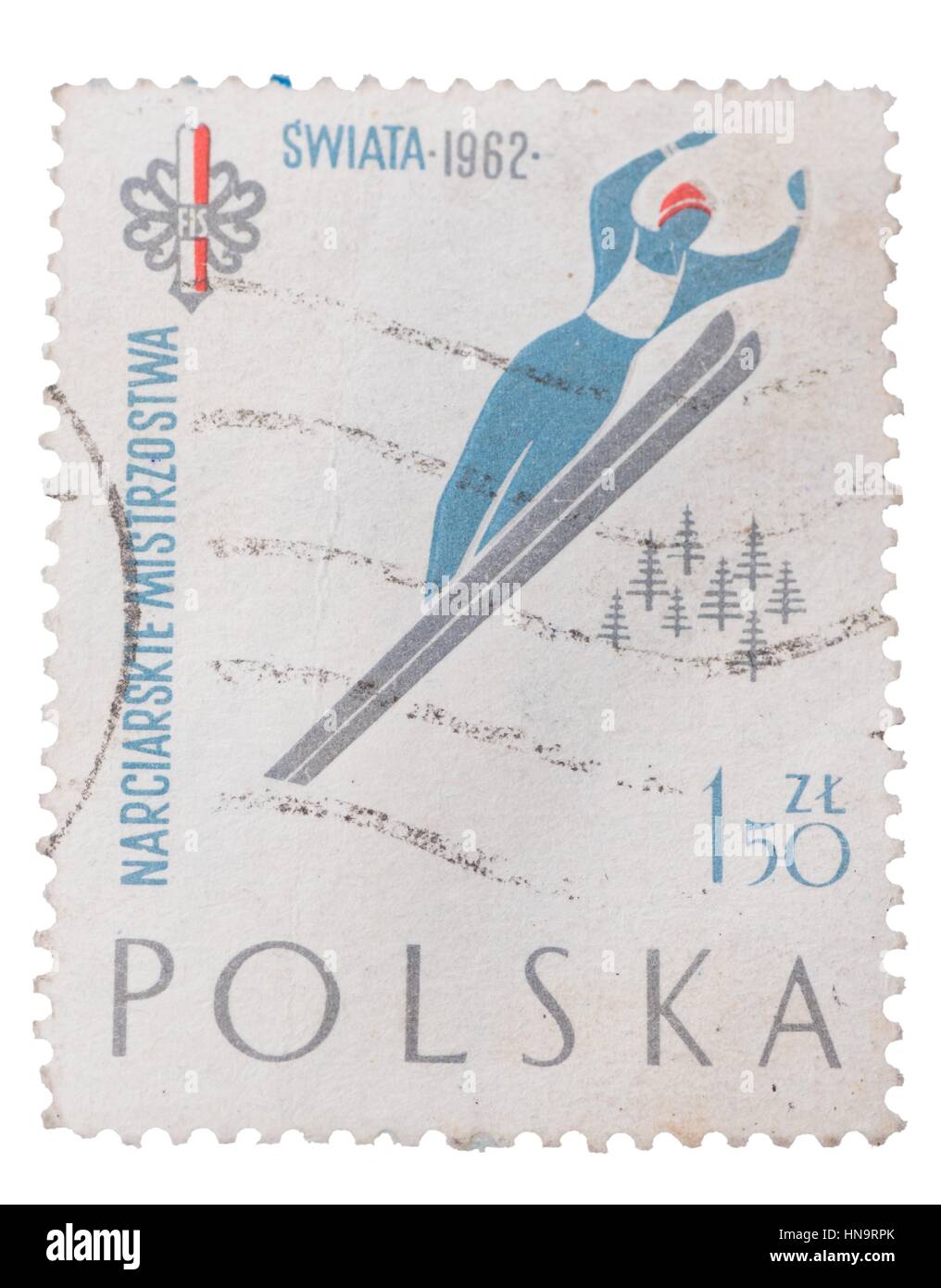 Eine Briefmarke in gedruckt Polen die. SWIATA 1962 Stockfoto