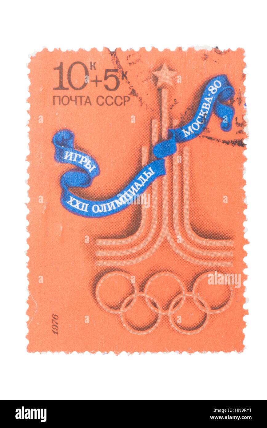 UdSSR - ca. 1976: Eine Briefmarke gedruckt, zeigt Moskau - die o Stockfoto