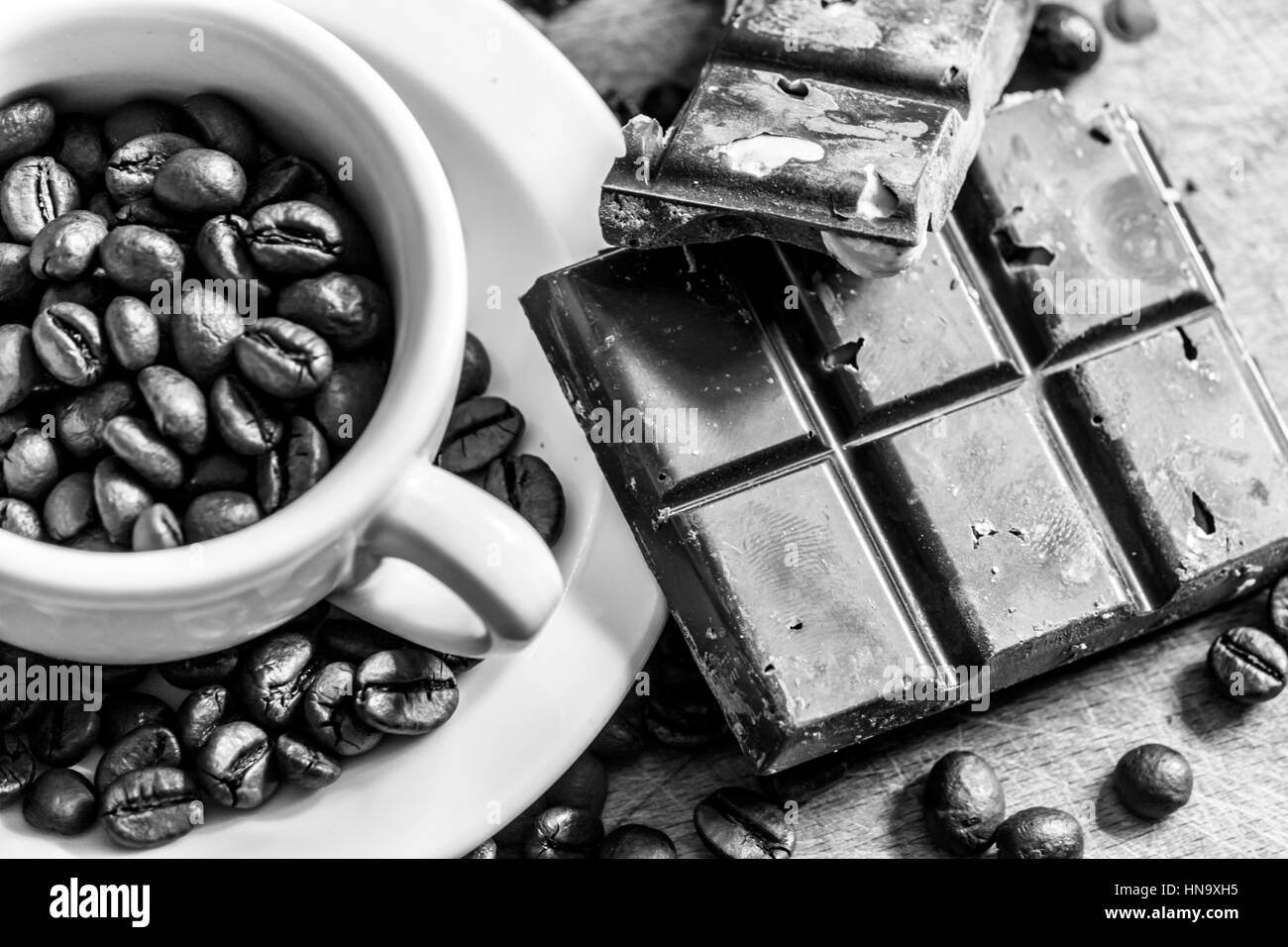 Kaffee und Schokolade Stockfoto