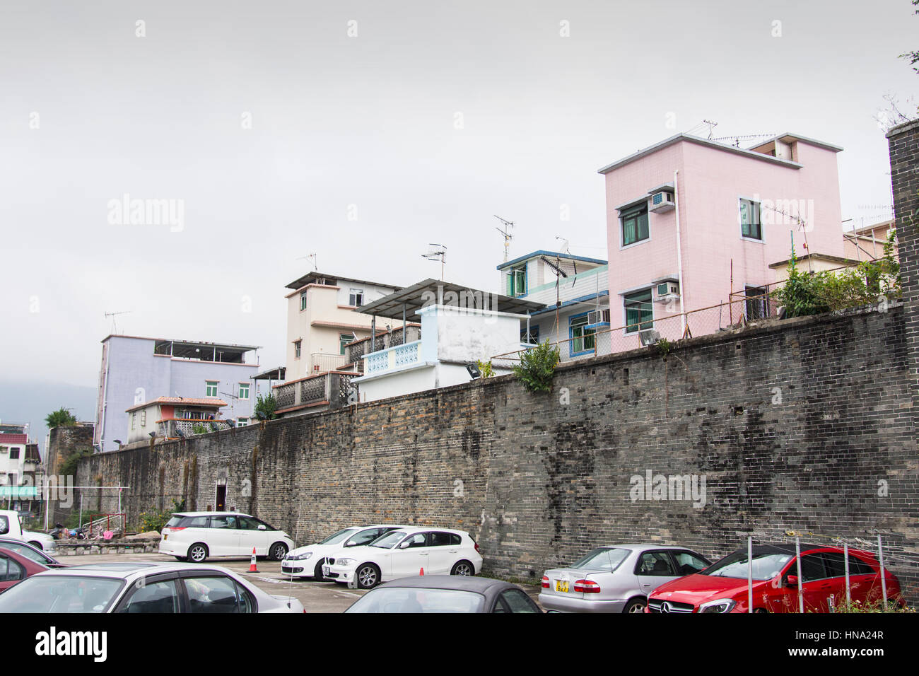 Die alte Stadtmauer in Shui Tau Tsuen Dorf, Hong Kong Stockfoto