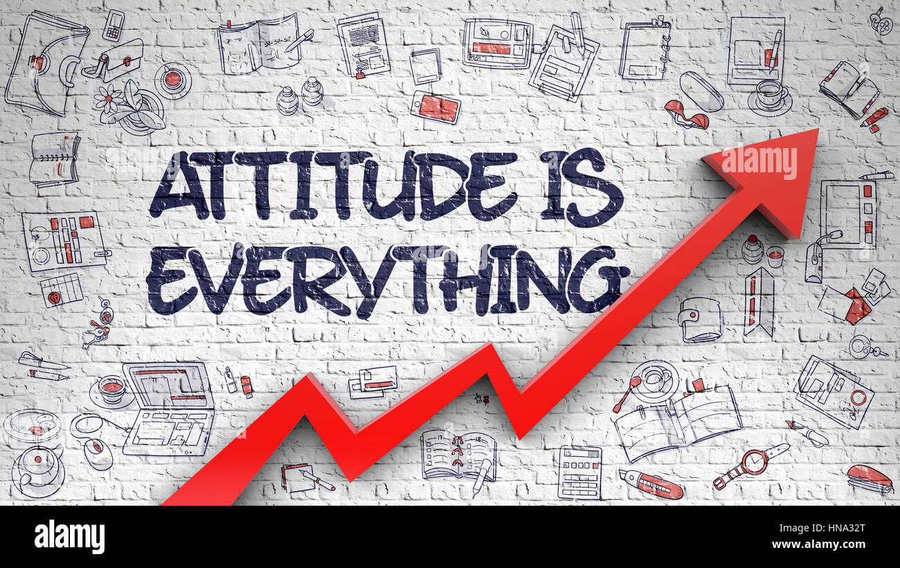 Haltung ist alles über die Mauer. Stockfoto