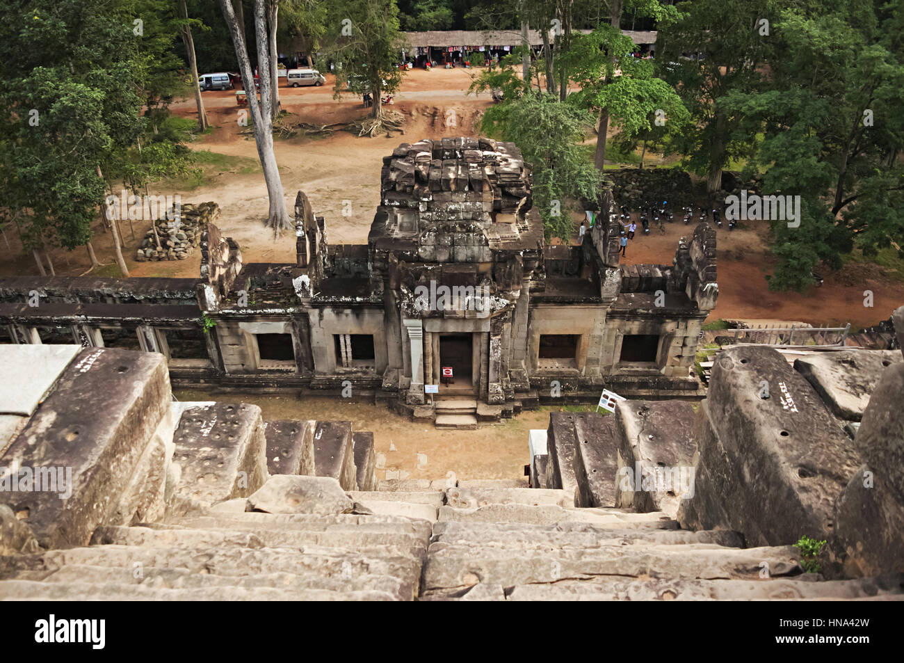TA Keo Tempel von oben, Angkor, Kambodscha.  Massive unvollendete Bergtempel. Ca. 11 Jh. Stockfoto