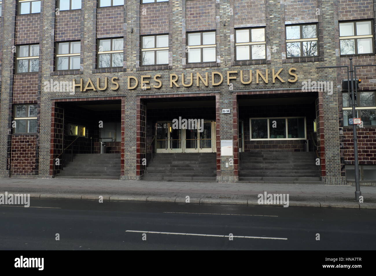Haus des Rundfunks-Büros und Ateliers für Radiosender in späten 1920er Jahren Anfang 30 zu einem Plan des Architekten Hans Poelzig gebaut. Stockfoto