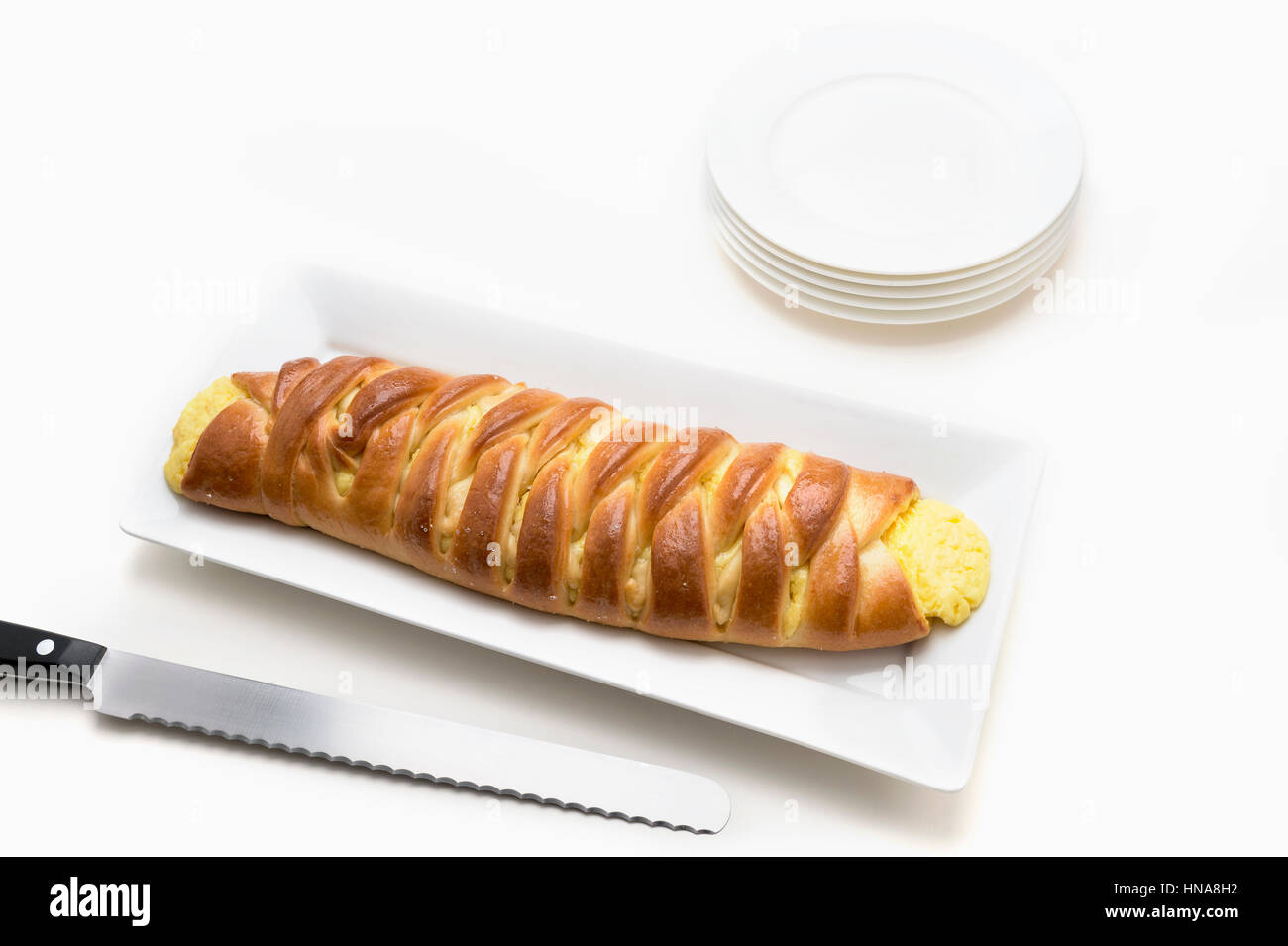 Hefe-Zopf-Teig Stockfoto