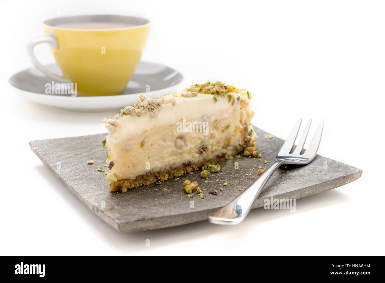 Halva-Käse-Kuchen und Tee jeden Stockfoto