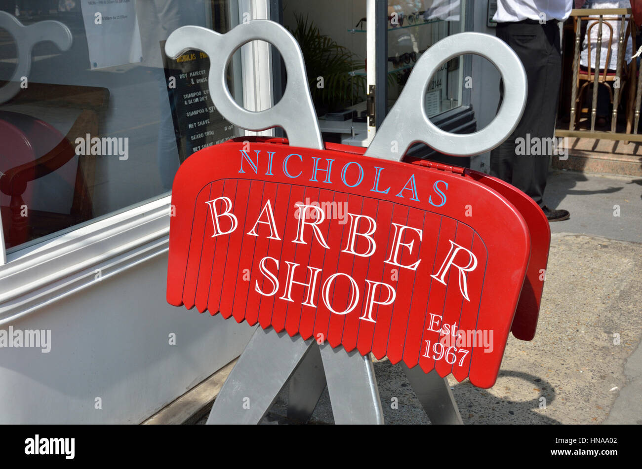 Barber Shop anmelden Stockfoto