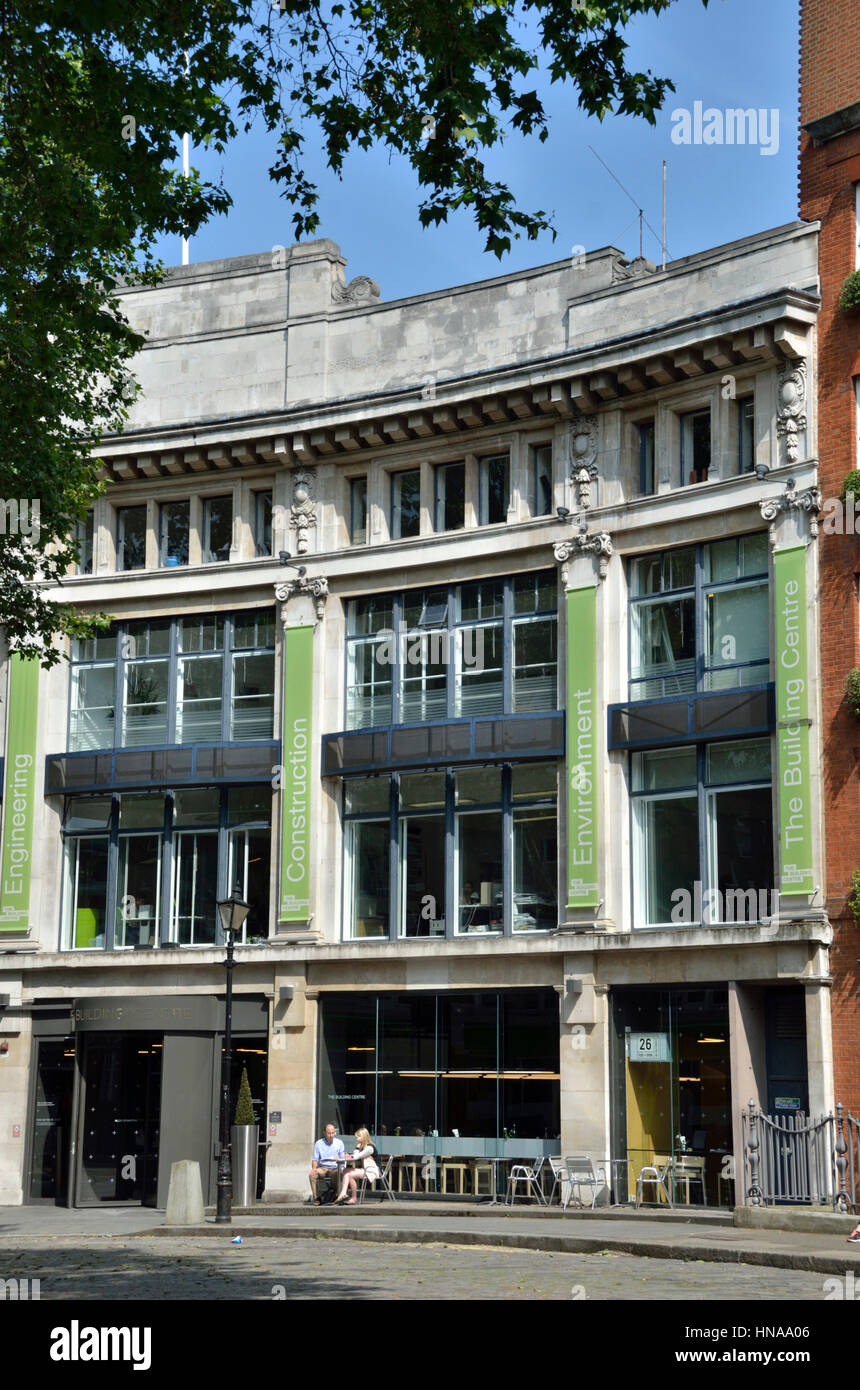Das Bauzentrum in Store Street, Fitzrovia, London, Großbritannien. Stockfoto