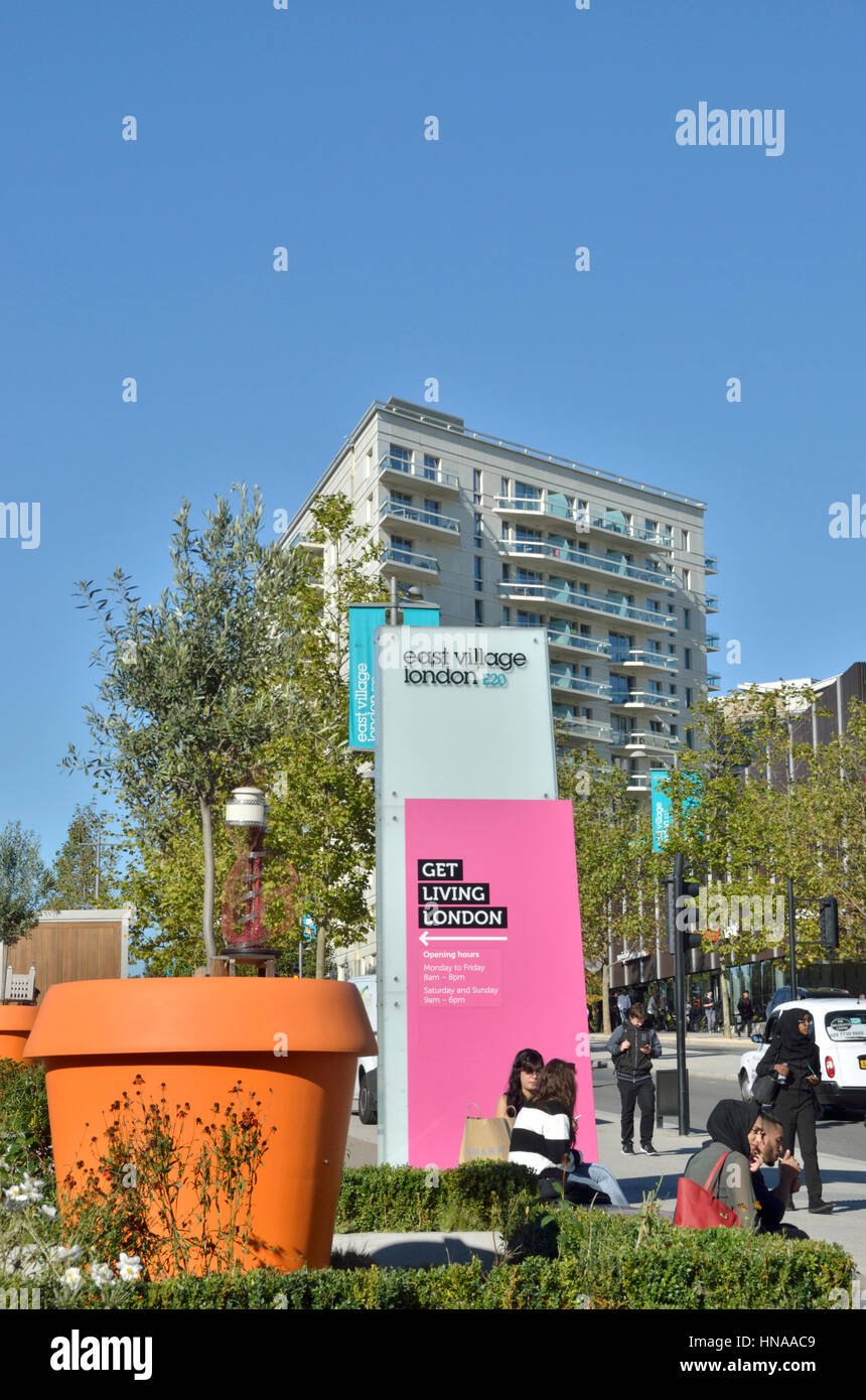 East Village E20 Wohnungen, Stratford, London, UK. Stockfoto