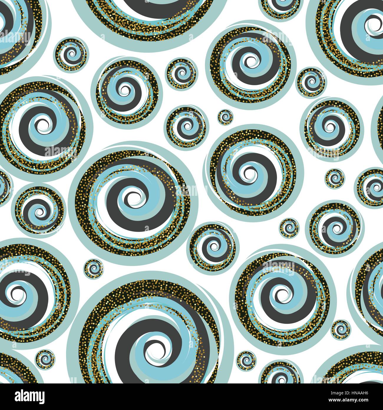Abstrakte nahtlose Kreis-Muster mit Goldglitter. Vintage Tapete Stock Vektor