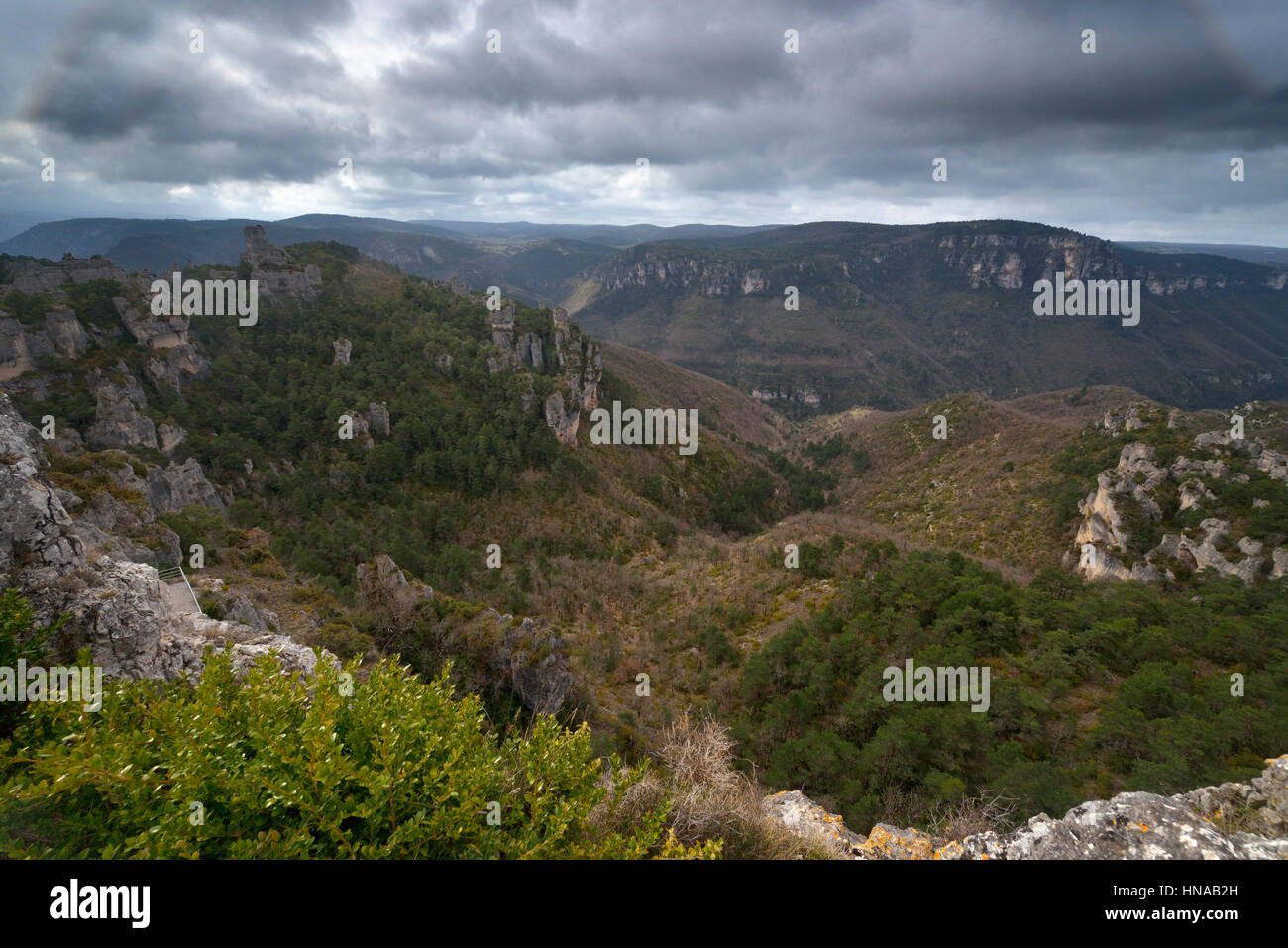 La Roque-Sainte-Marguerite (Südfrankreich): Blockfield "Chaos de Montpellier-le-Vieux" Stockfoto