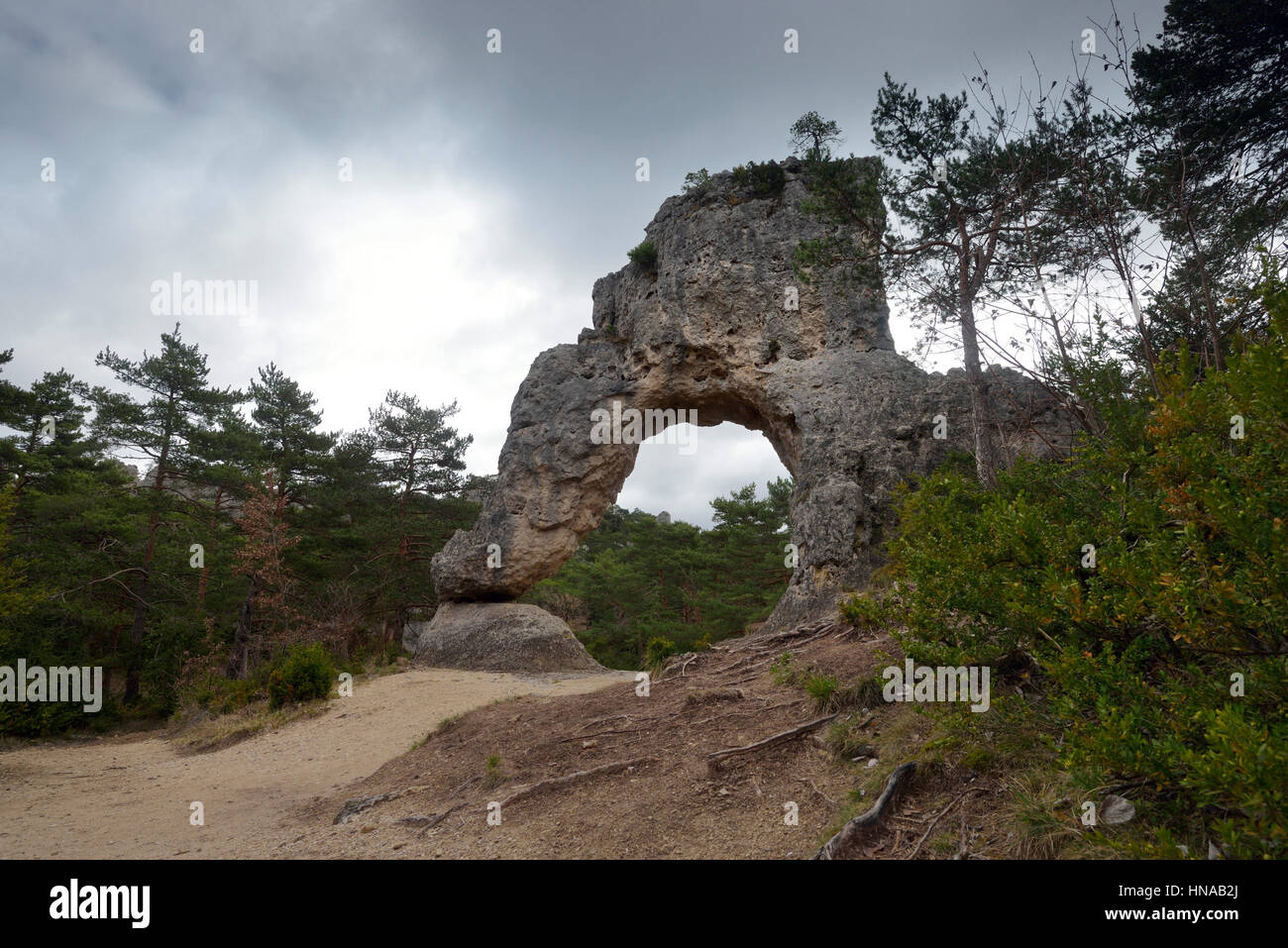 La Roque-Sainte-Marguerite (Südfrankreich): Blockfield "Chaos de Montpellier-le-Vieux" Stockfoto