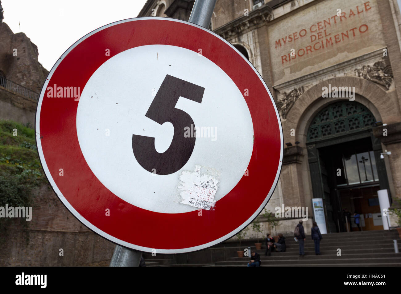 Fünf - Museum des Risorgimento (Museo Centrale del Risorgimento al Vittoriano) - Rom Stockfoto