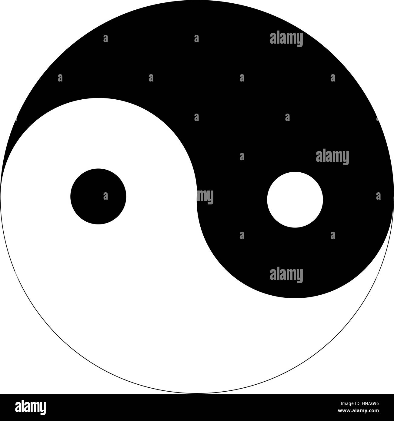 Yin und Yang, schöne Meditation Symbol auf weißem Hintergrund Stock Vektor