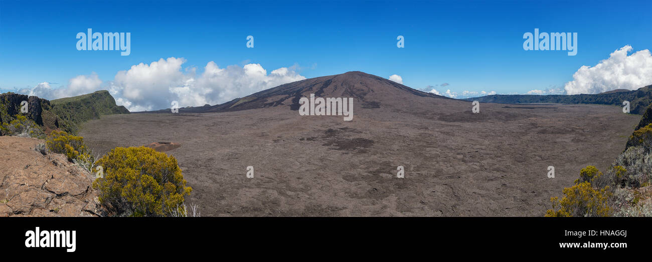 Le Piton De La Fournaise, Insel la Réunion: im Innern des Gehäuses des Vulkans. Stockfoto