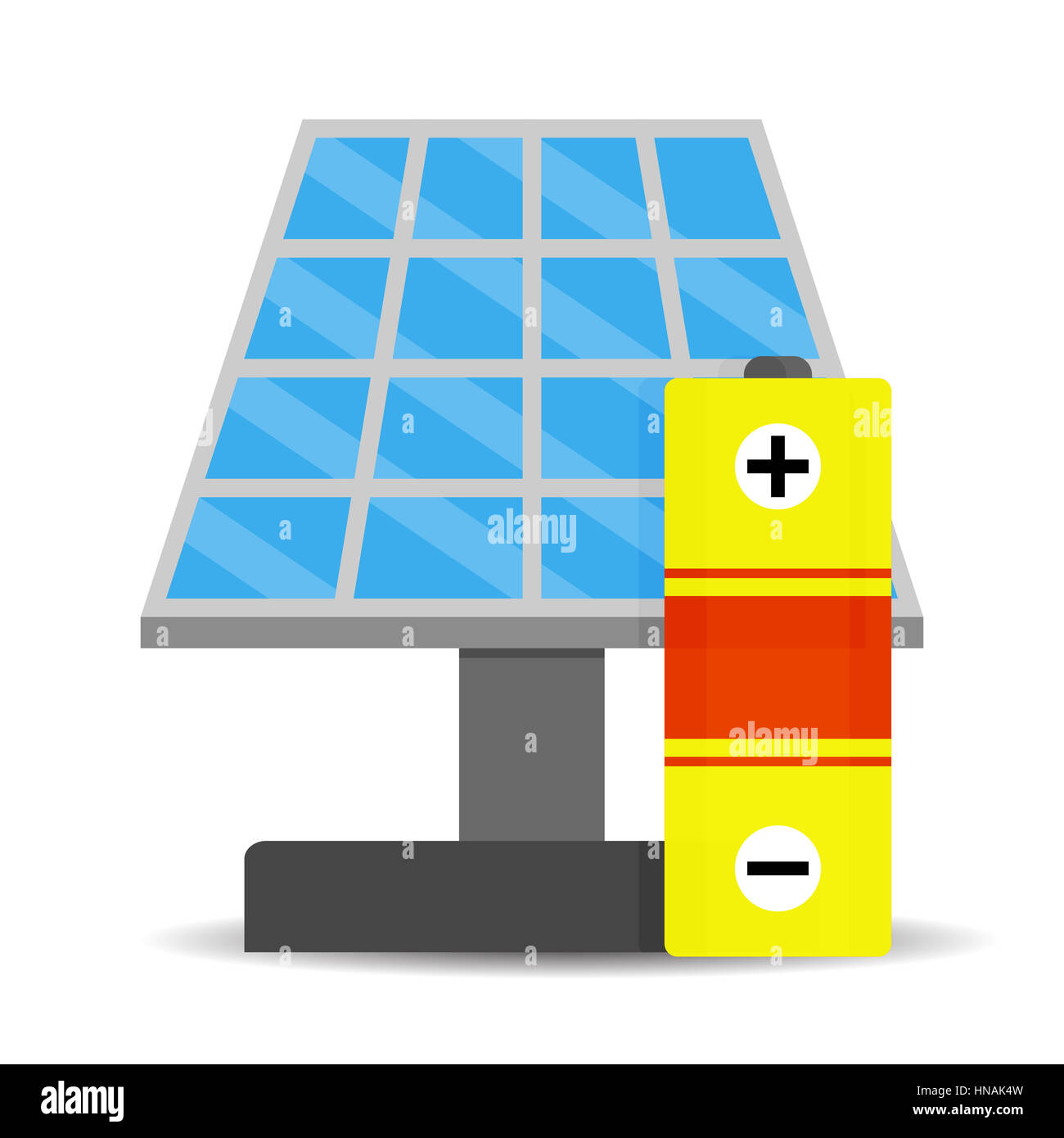 Anhäufung solarer Energie. Effiziente vom sonnigen Kollektor, Sonne-Panel-Vektor-illustration Stockfoto