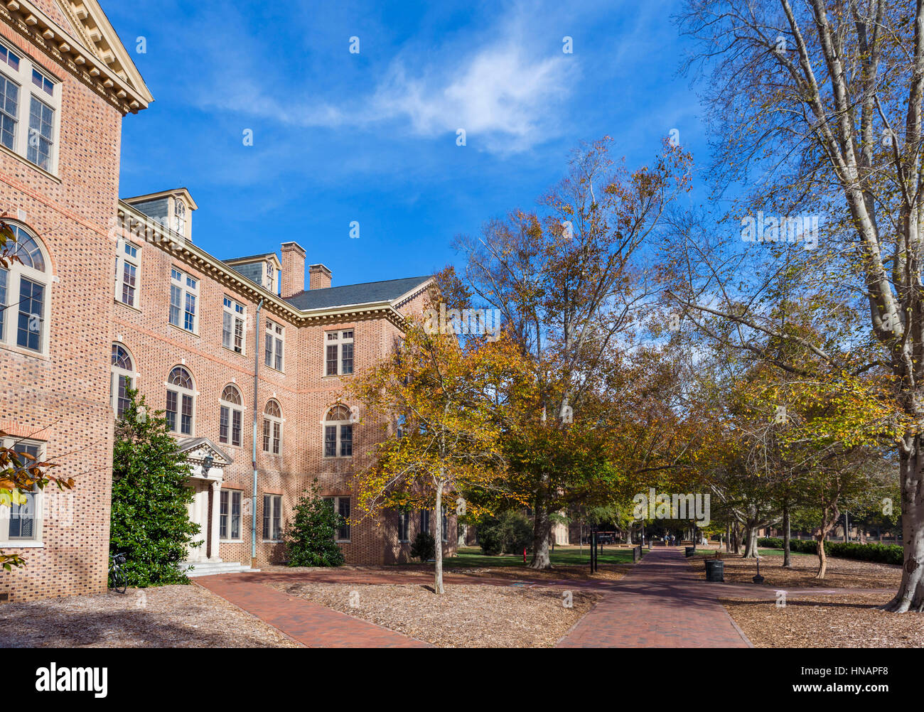 Die Hochschule von William und Mary, Williamsburg, Virginia, USA. Stockfoto