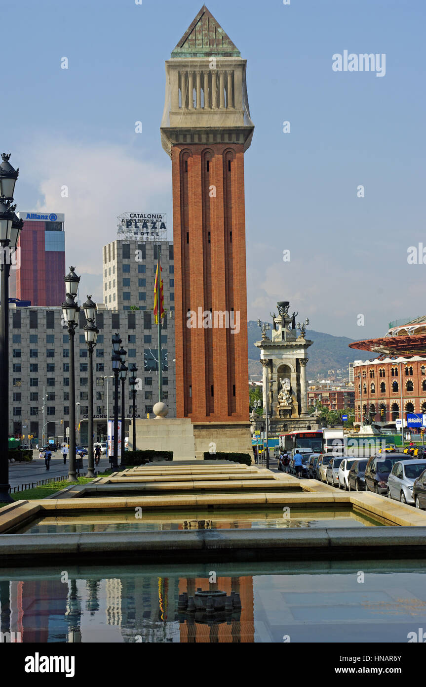Venezianischer Turm Barcelona Catalian Spanien Europa Stockfoto