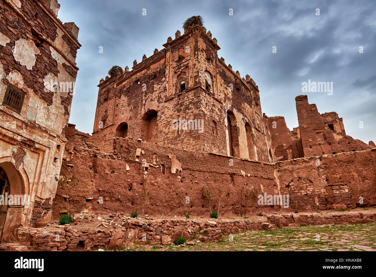 Außenansicht Kasbah von Telouet, Marokko, Afrika Stockfoto