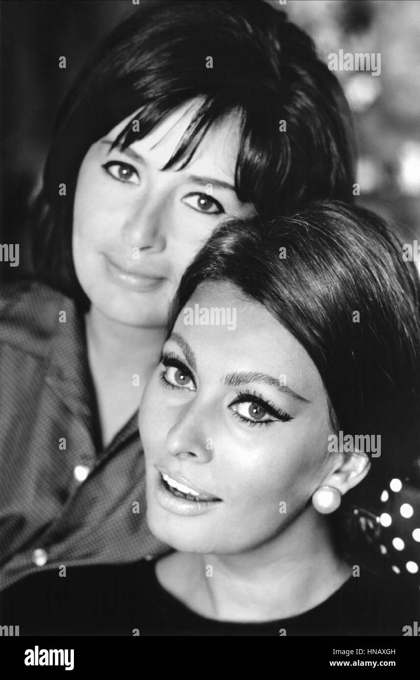 ANNA MARIA VILLANI SCICOLONE & SOPHIA LOREN SCHAUSPIELERIN (1958) Stockfoto