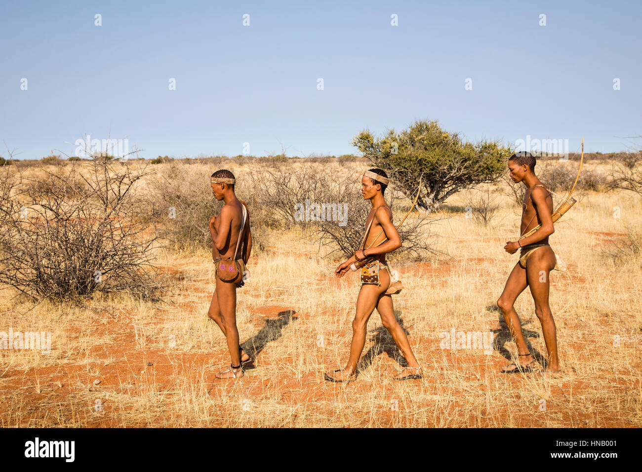 San, auch als Buschmänner oder Basarwa, Lapa Lange Lodge, Namibia, Afrika, von Monika Hrdinova/Dembinsky Foto Assoc bekannt Stockfoto