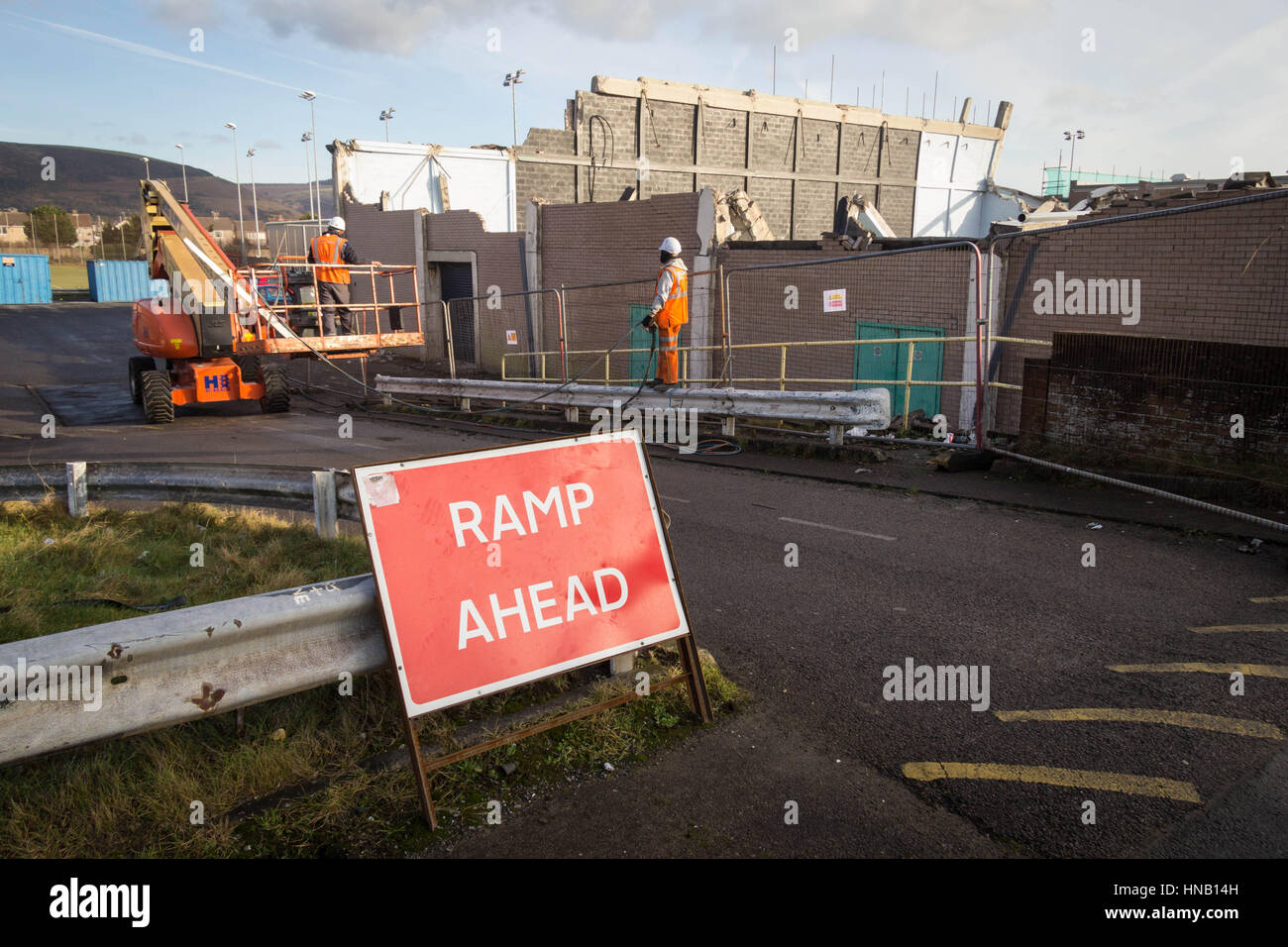 Afan Lido Demolition, Port Talbot - 2011/12 Stockfoto