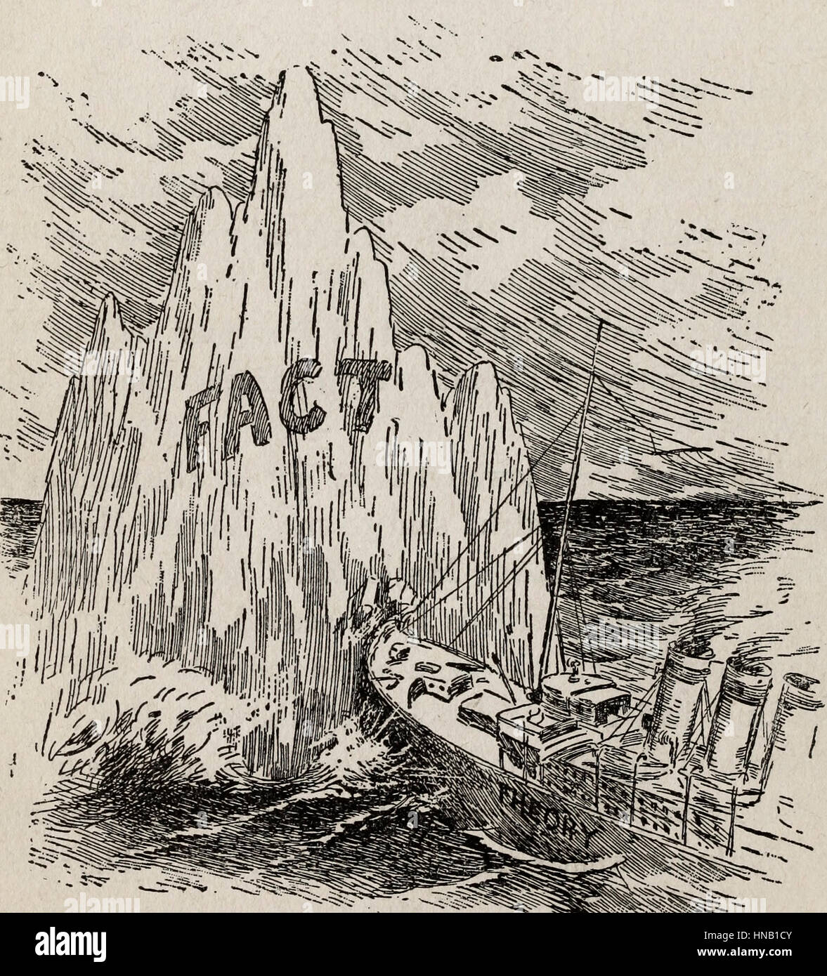 Die Theorie der Titanic (unsinkbar) schlagen die Tatsache des Eisbergs Stockfoto