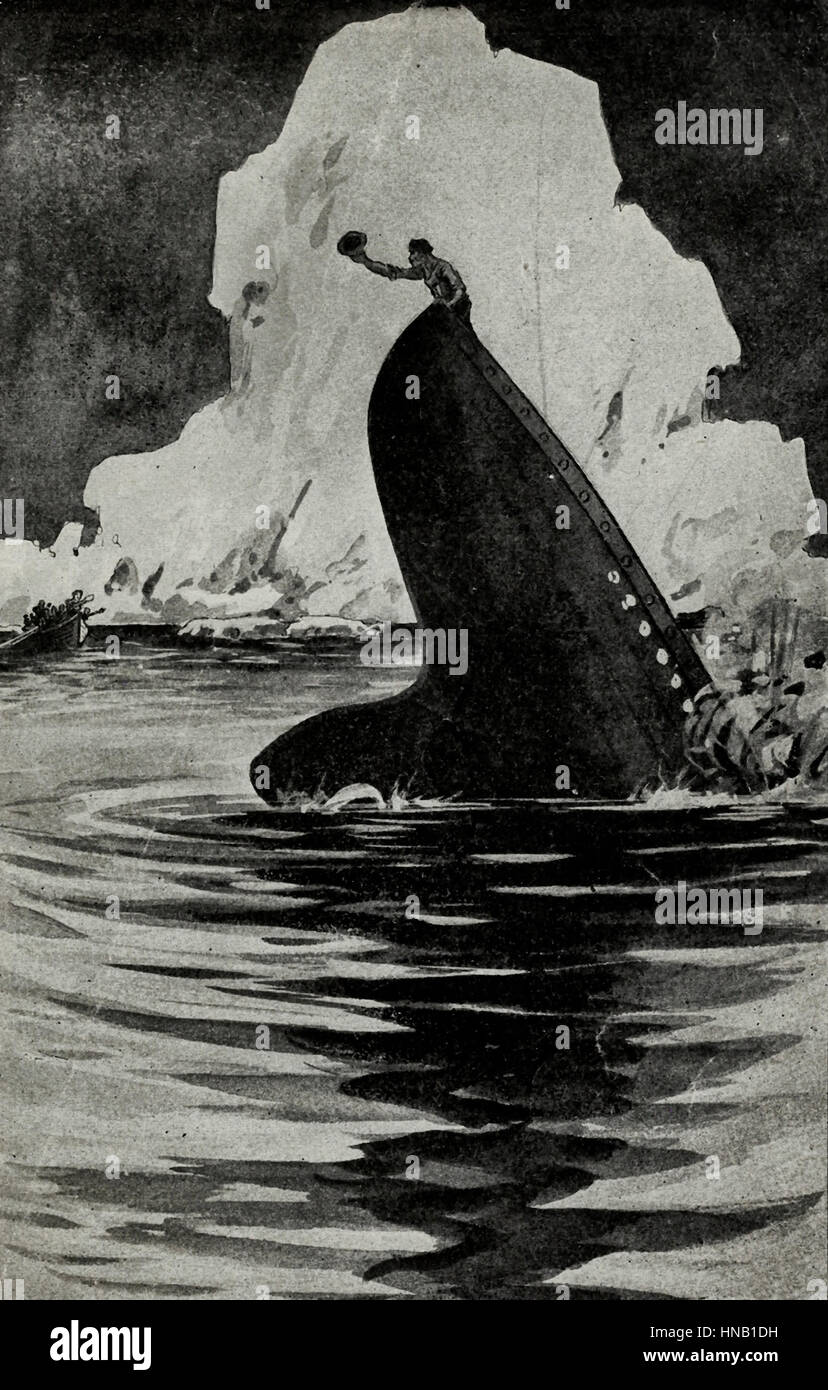 Der edelste Weg für einen Mann zu sterben ist, stirbt er für Mann, Titanic-Untergang Stockfoto