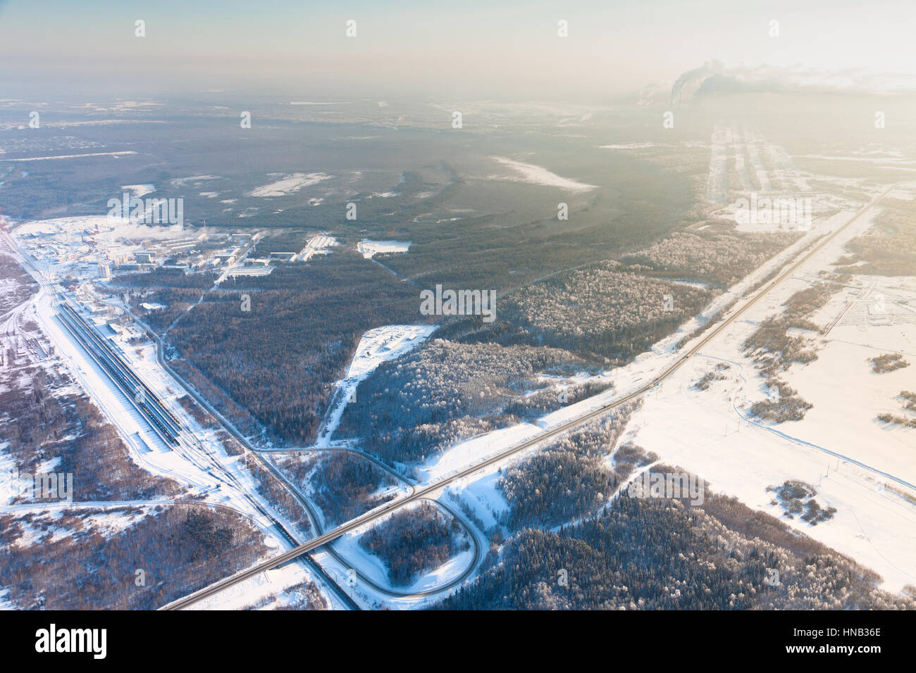 Bahnhof Tobolsk, Russland. Ansicht von oben Stockfoto