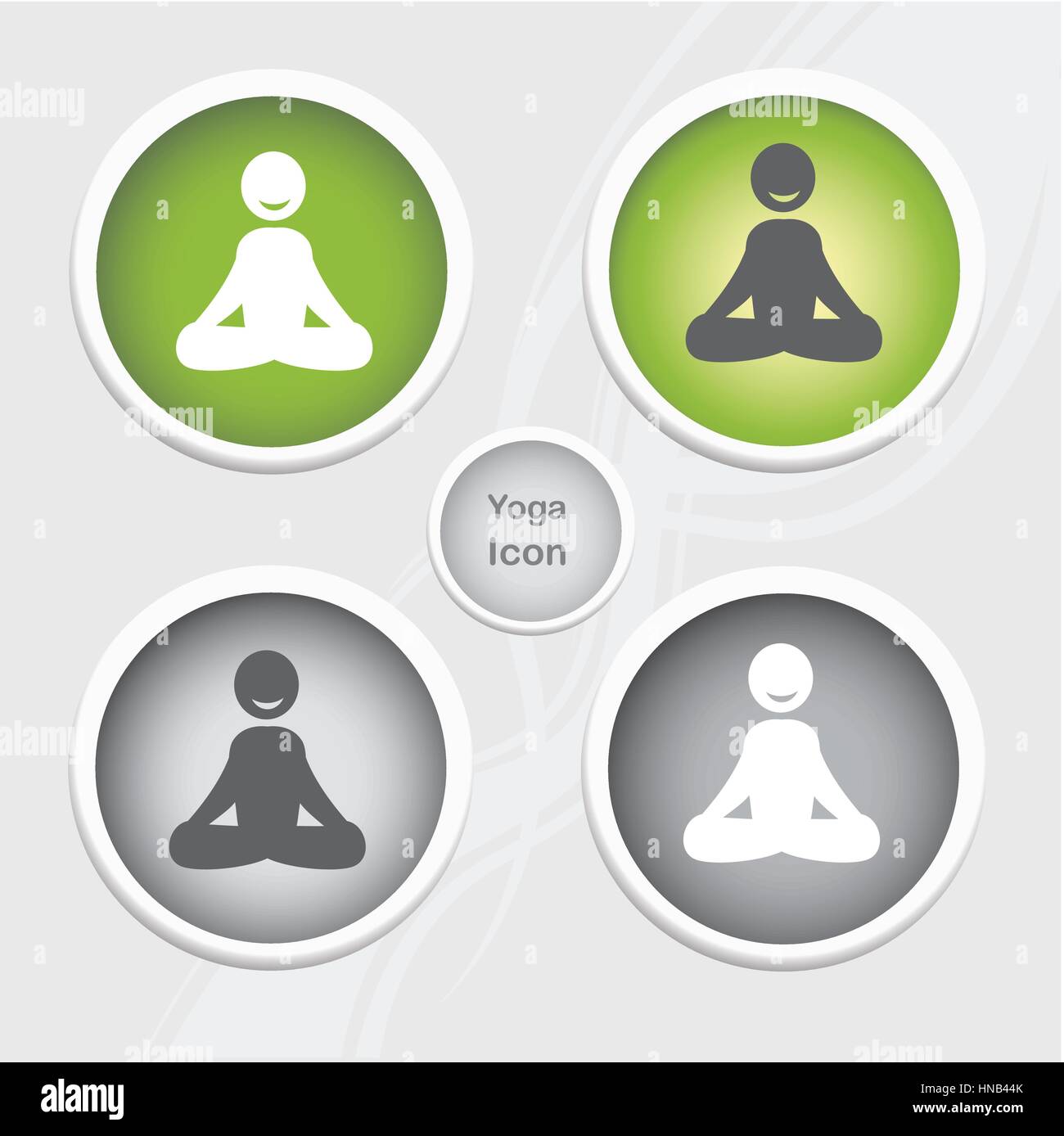 Gesundheit und Fitness Icons Set - Yoga-Symbol Stock Vektor