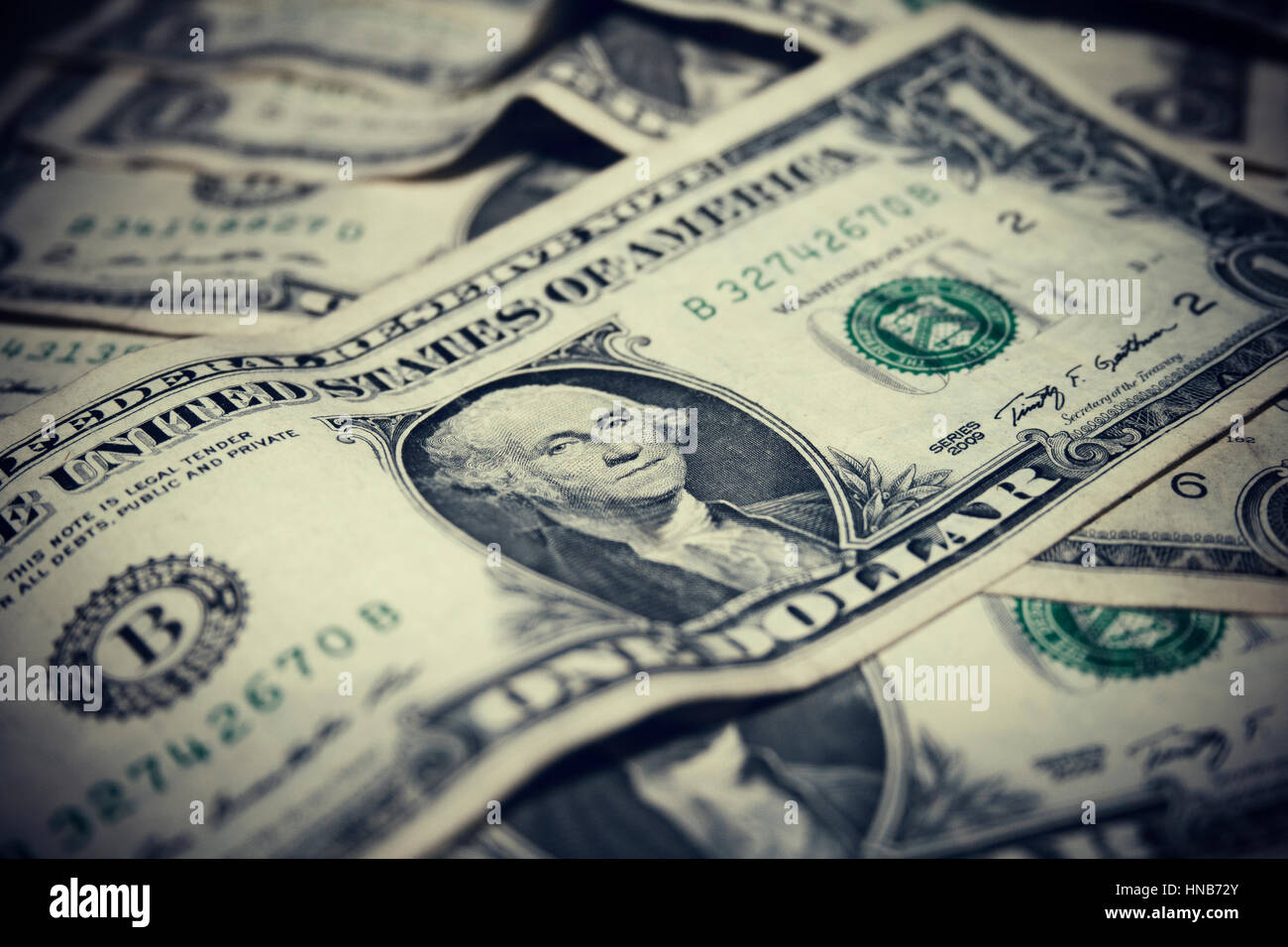 Ein-Dollar-Scheine Stockfoto