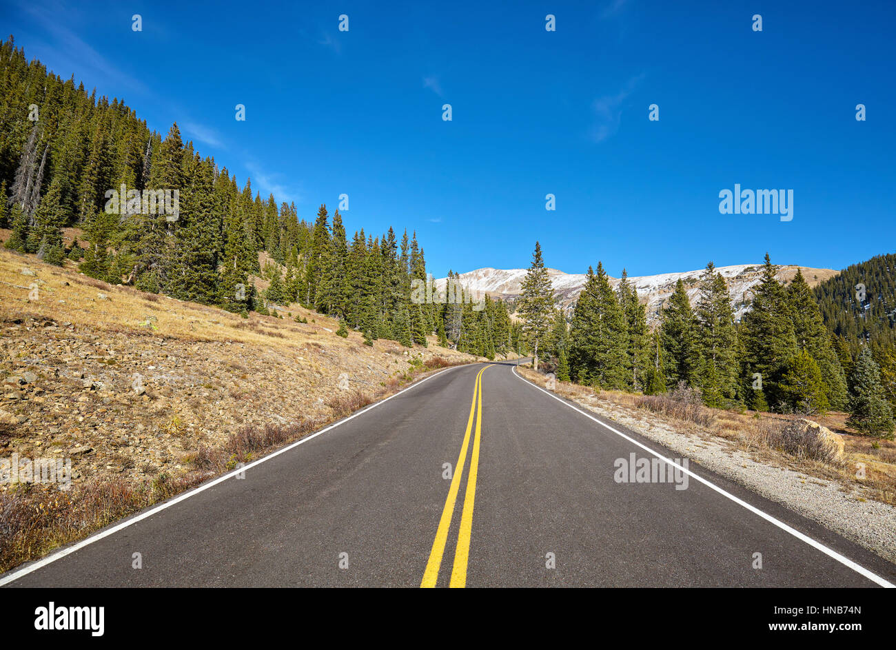 Aussichtsberg Road, Colorado, USA. Stockfoto