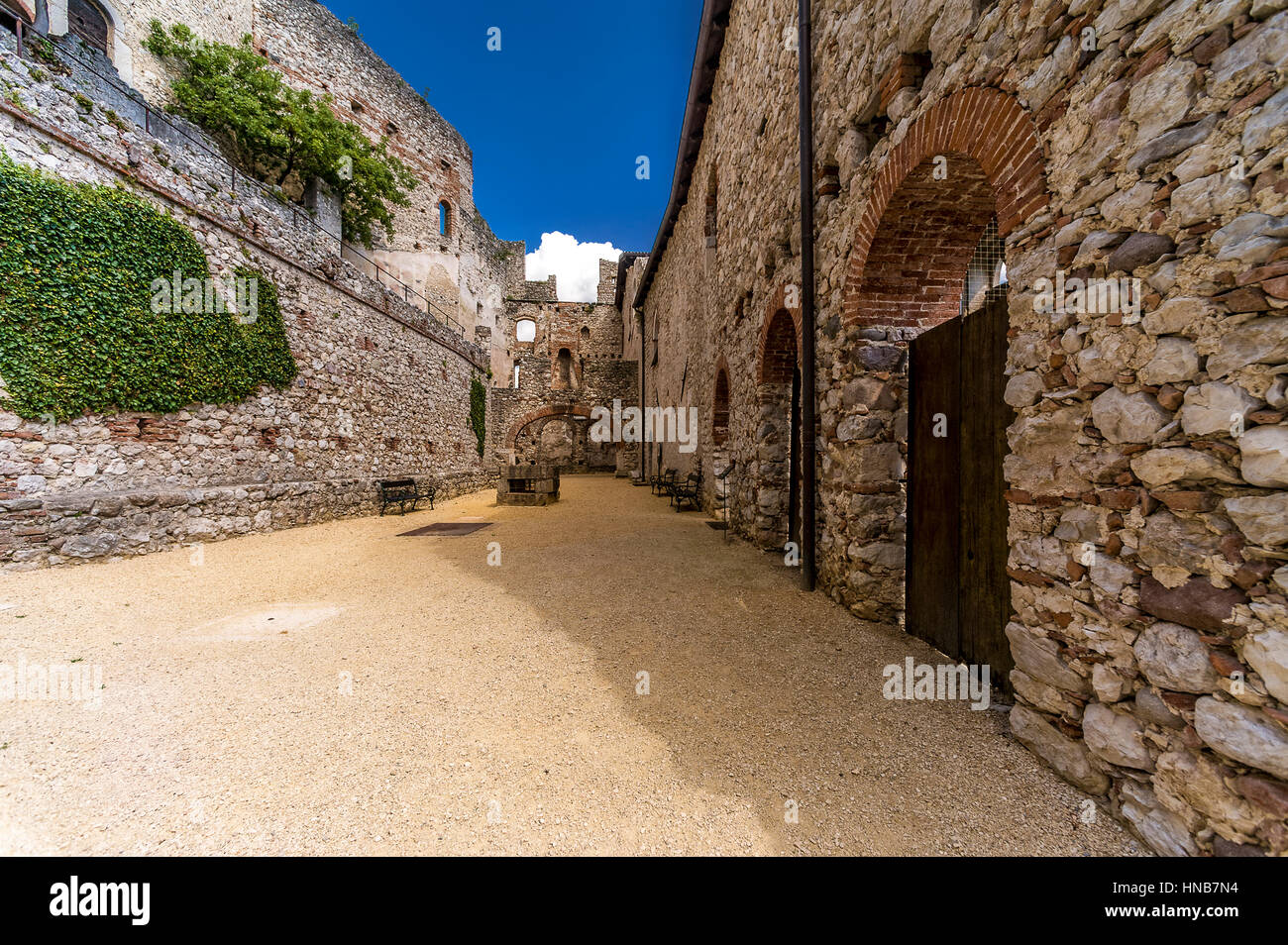 Trentino Alto Adige Sabbionara d'Avio Schlosshof des fürstlichen Palastes Stockfoto