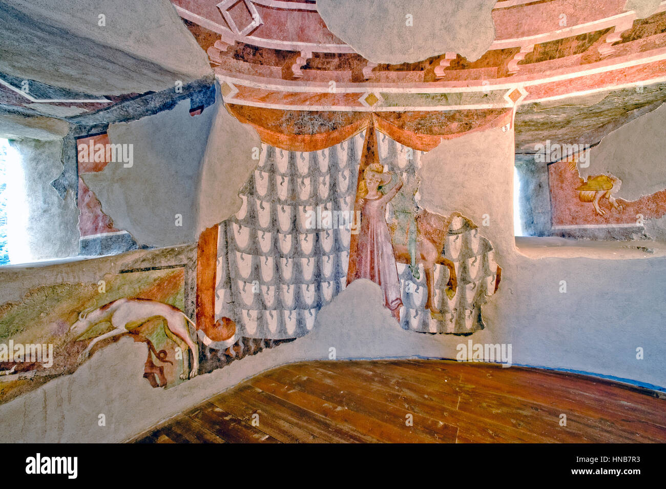Italien Trentino Alto Adige Sabbionara d'Avio Schloss den Raum der Liebe Fresken Stockfoto