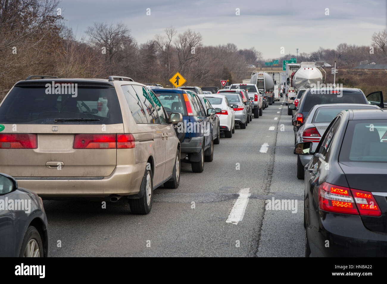 Stau auf der Autobahn, USA gestoppt Stockfoto