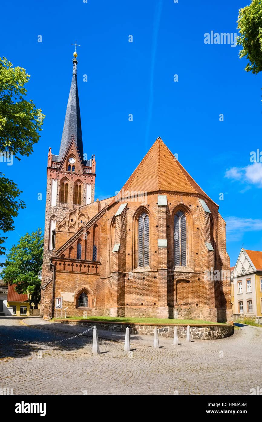 Pfarrei Kirche St. Nikolai, Bad Freienwalde, Brandenburg, Deutschland Stockfoto