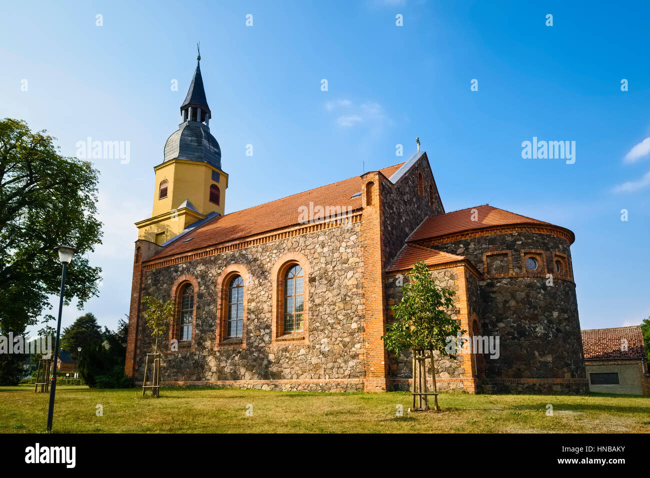 Kirche in Gross Leuthen, Maerkische Heide, Brandenburg, Deutschland Stockfoto