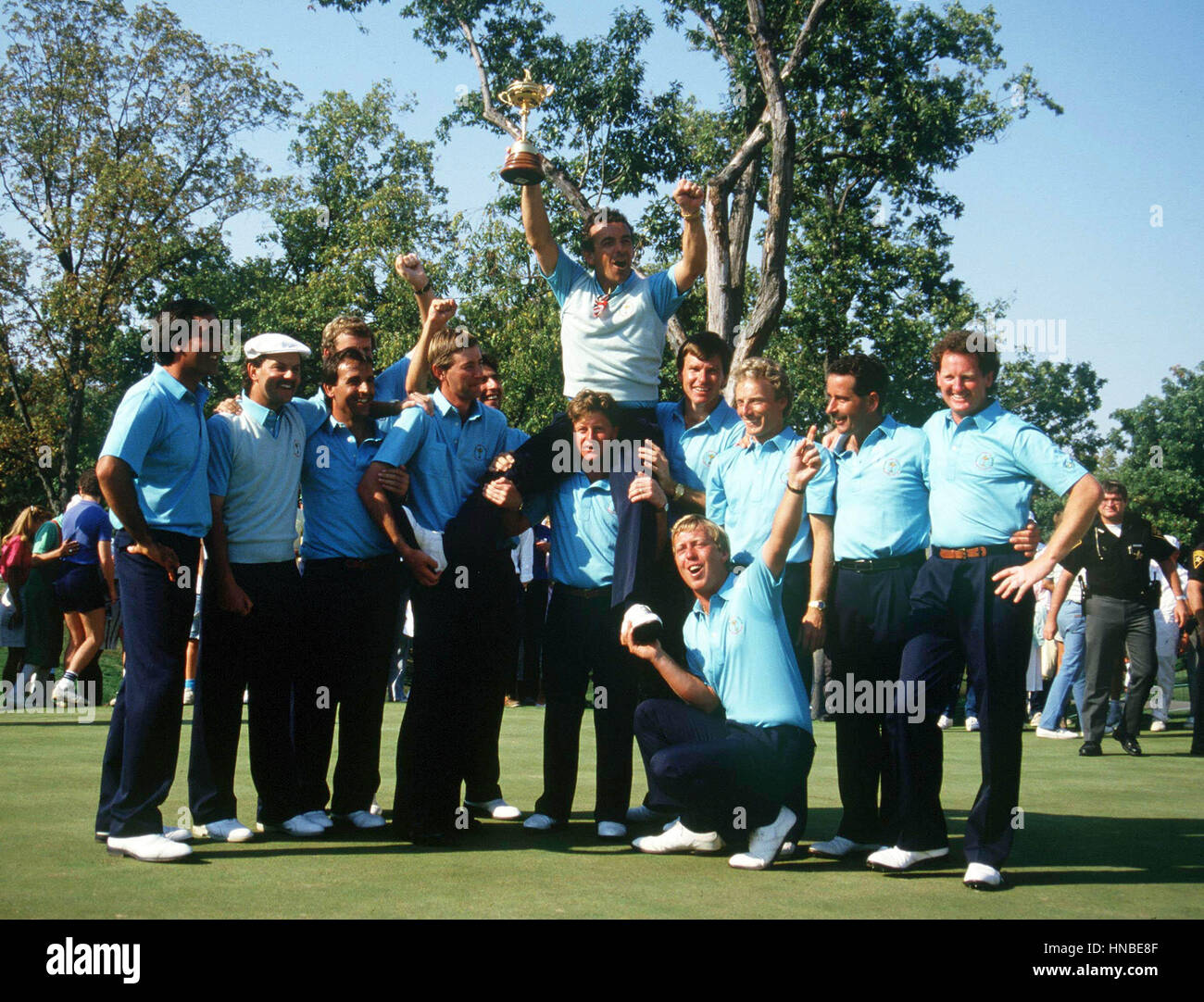 Europäischen WINNING TEAM RYDER CUP MUIRFIELD Dorf 27. September 1987 Stockfoto