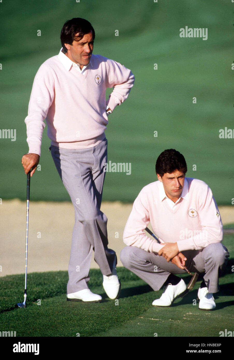 SEVE BALLESTEROS & OLAZABAL RYDER CUP MUIRFIELD Dorf 26. September 1987 Stockfoto