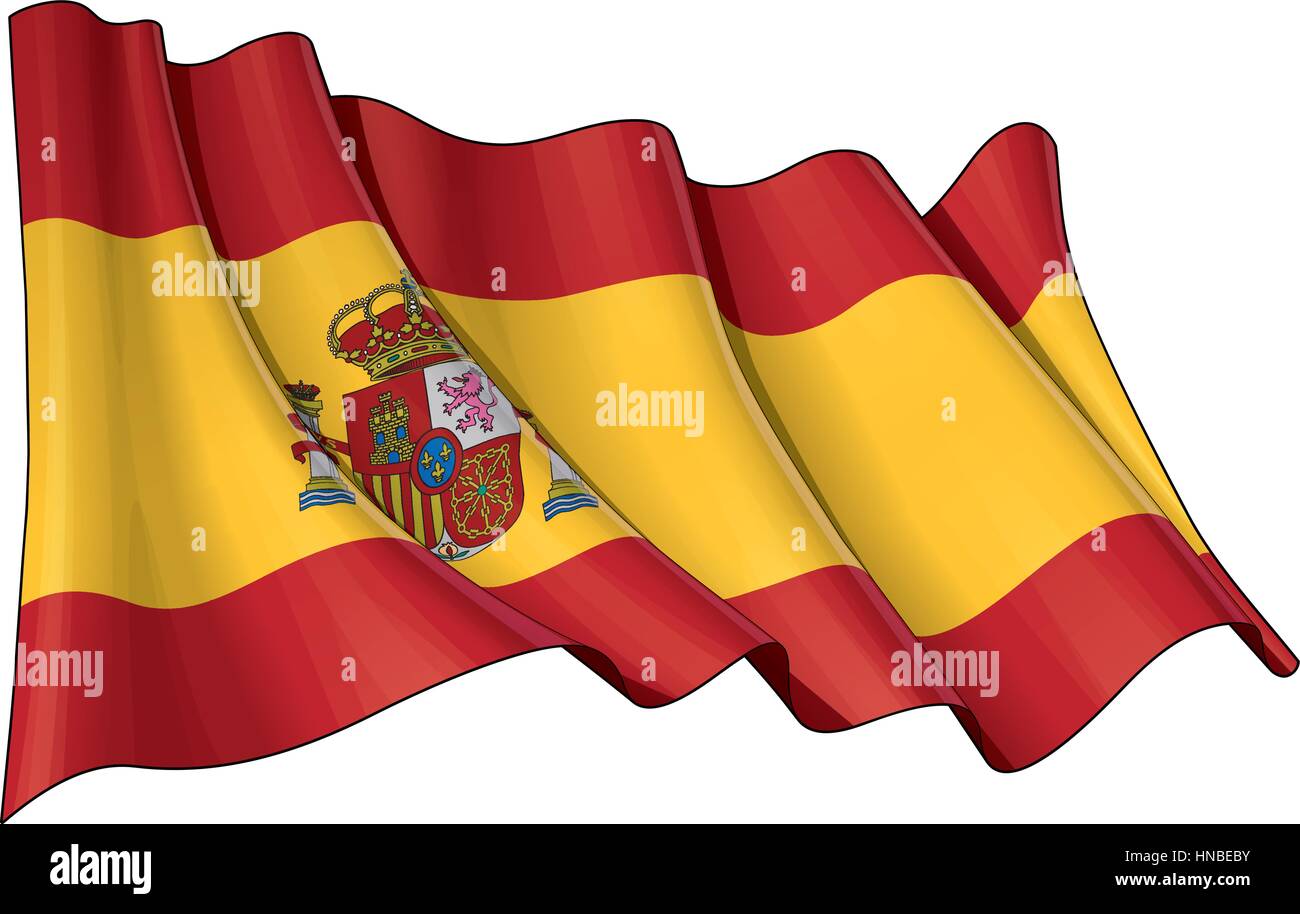 Vektor-Illustration wehende Flagge. Alle Elemente übersichtlich organisiert. Linien, Schattierungen & Flagge Farben auf verschiedenen Ebenen für die einfache Bearbeitung. Stock Vektor