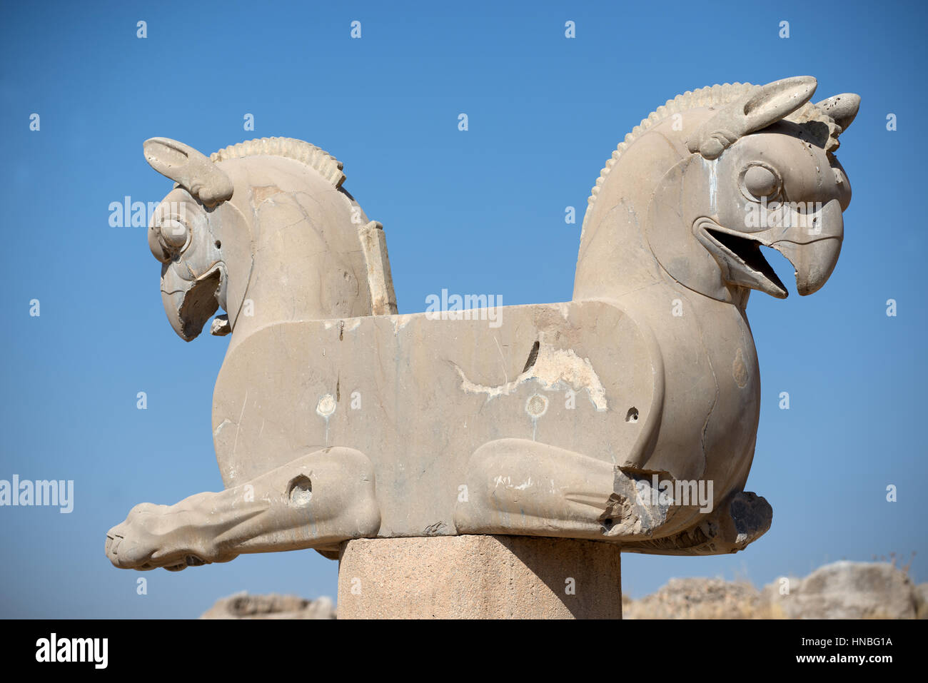 Unter der Leitung greife der Gate of All Nations, Persepolis, Fars, Iran Stockfoto