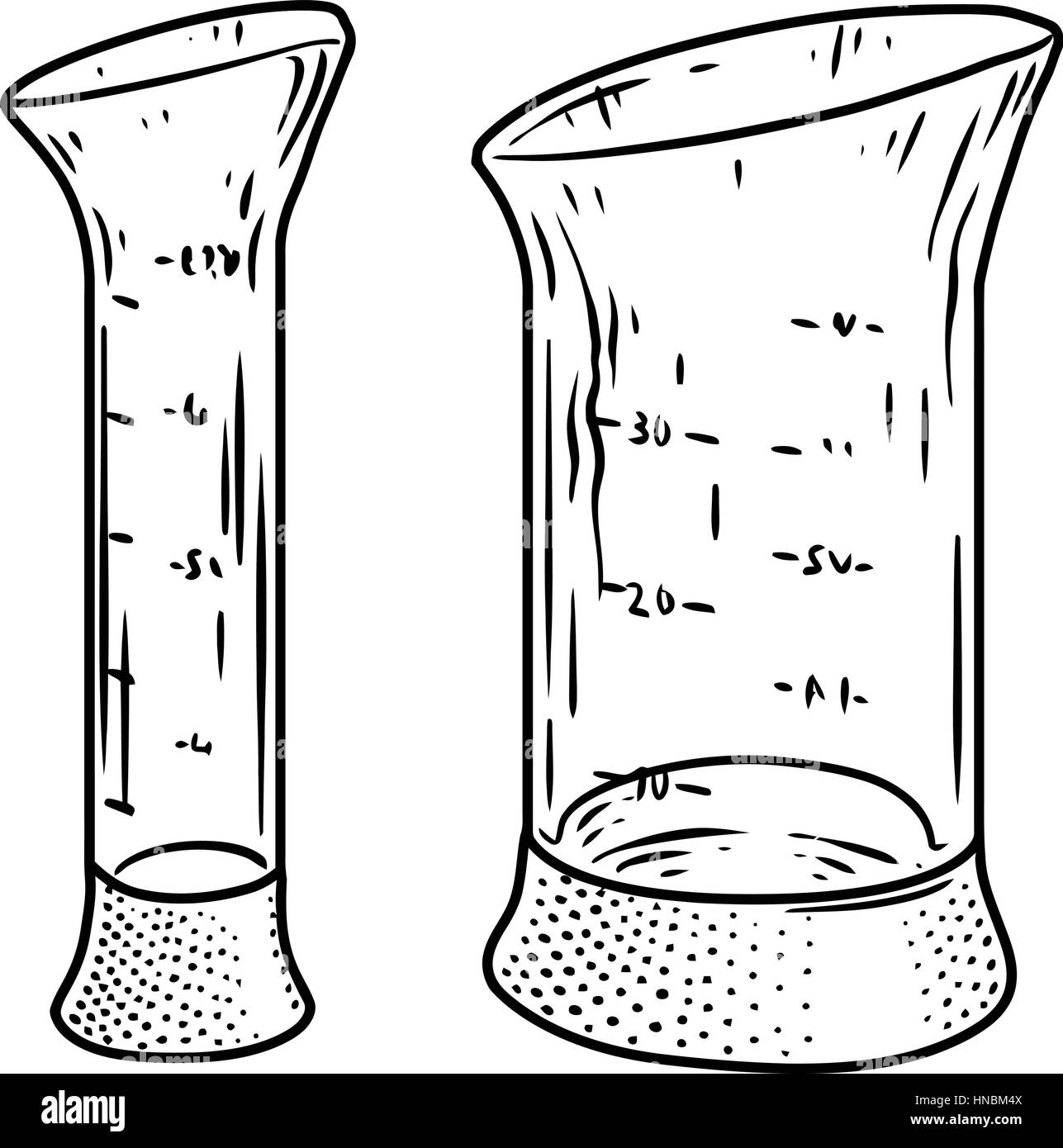 Messung der Tasse Illustration, Zeichnung, Gravur, Strichzeichnungen Stock Vektor