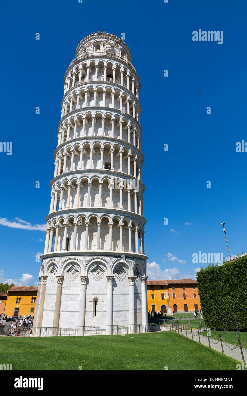 Der schiefe Turm von Pisa. Pisa, Toskana, Italien. Stockfoto