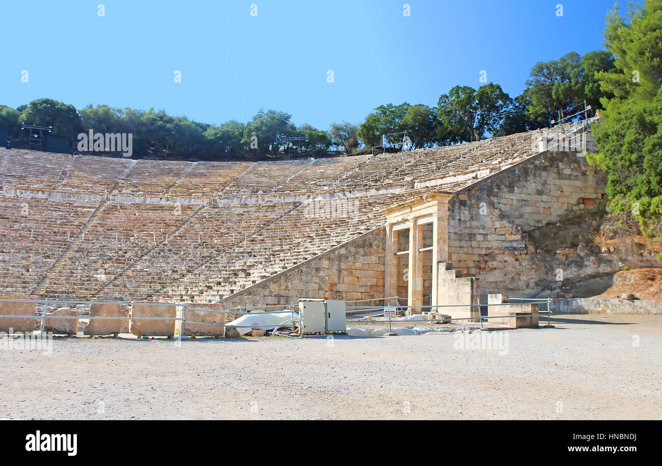 Antiken Theater von Epidaurus, Griechenland Stockfoto