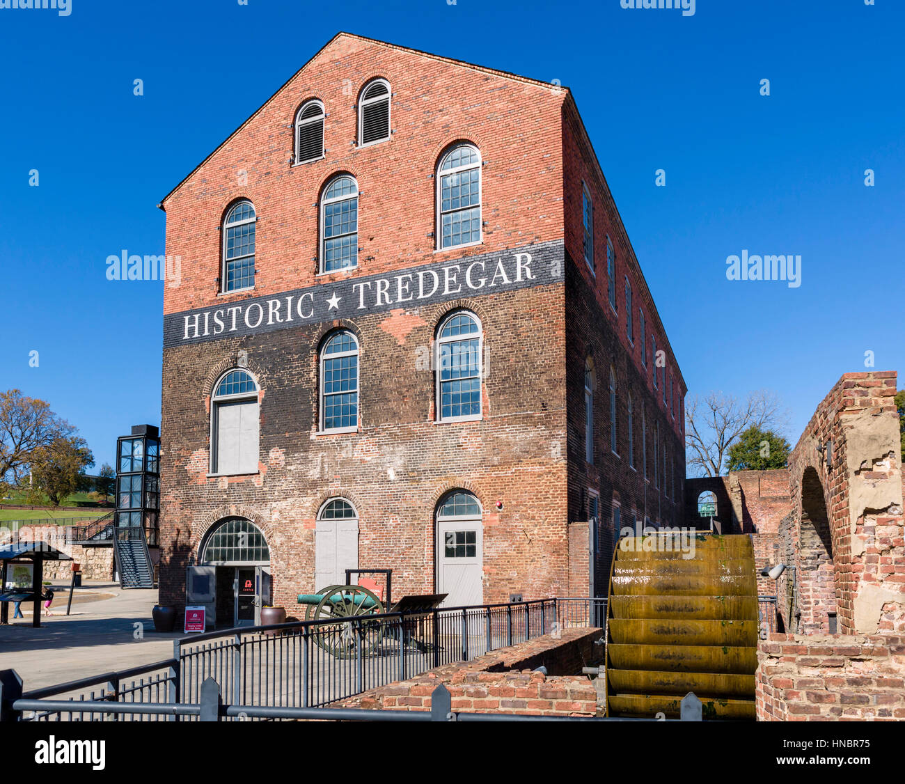 Historischen Tredegar Ironworks, American Civil War Museum, Richmond National Battlefield Park, Richmond, Virginia, USA. Stockfoto