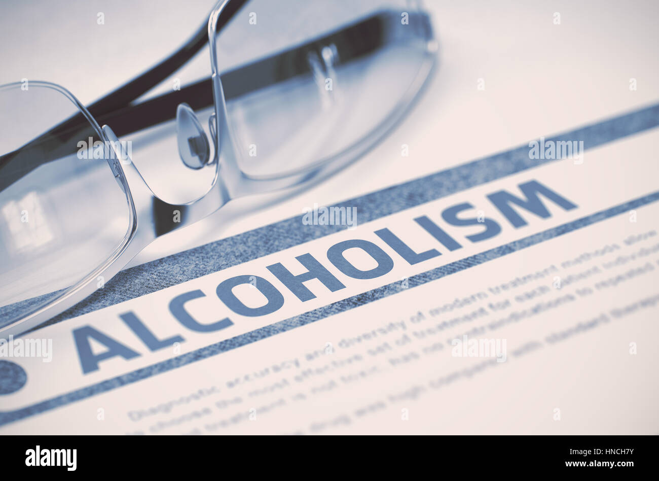 Alkoholismus. Medizin. 3D Illustration. Stockfoto