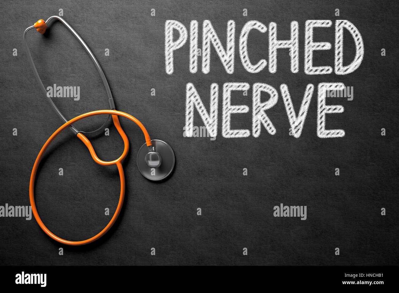 Tafel mit eingeklemmter Nerv-Konzept. 3D Illustration. Stockfoto