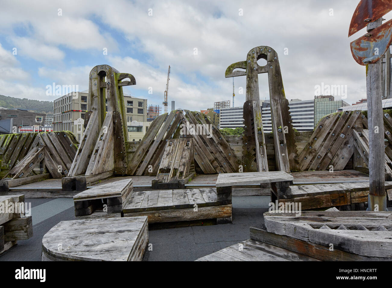 Stadt, Seebrücke, Wellington, Neuseeland Stockfoto