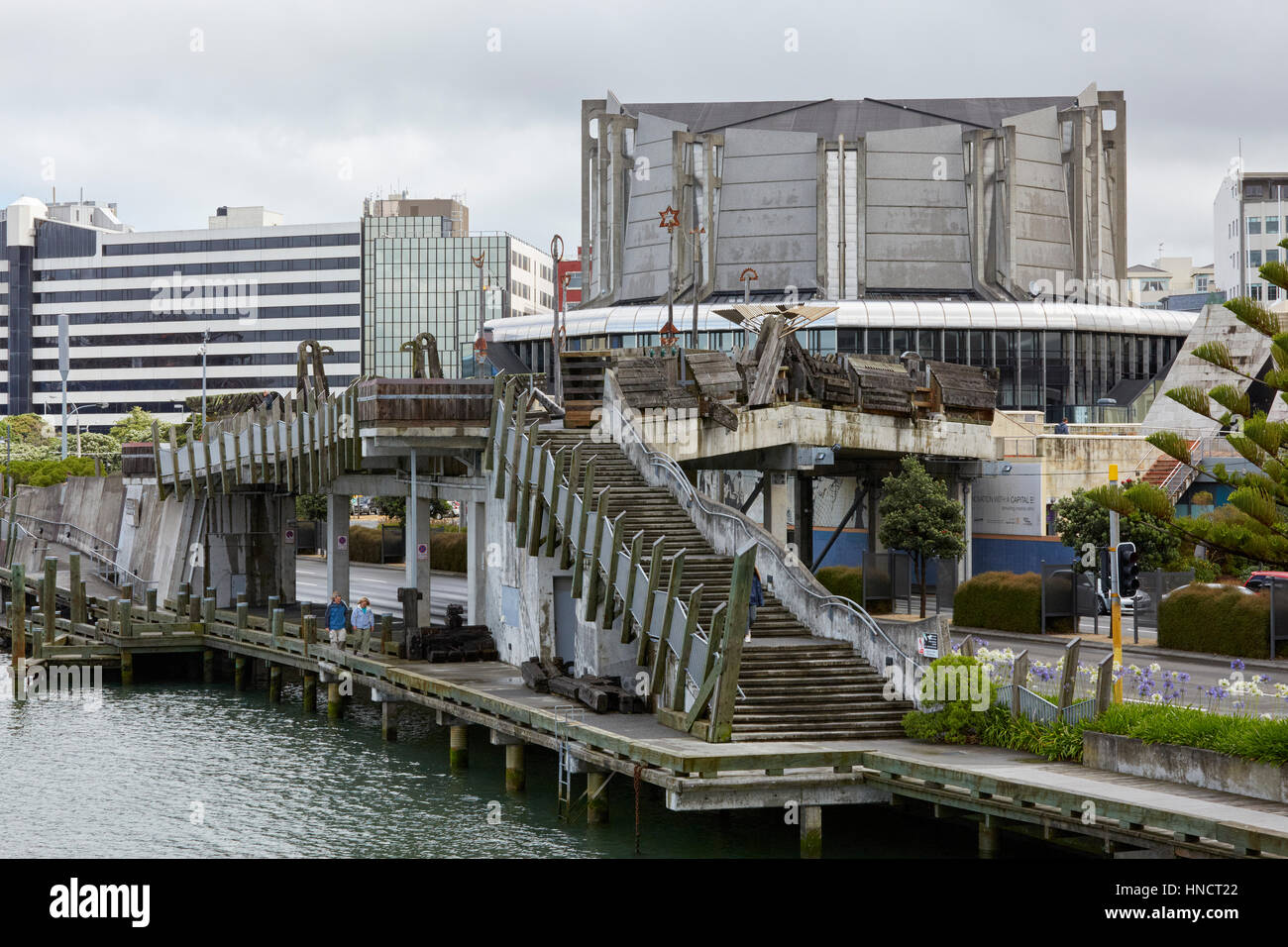 Stadt, Seebrücke, Wellington, Neuseeland Stockfoto