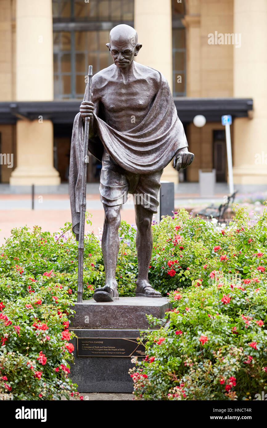 Mahatma Gandhi-Statue, Wellington, Neuseeland Stockfoto